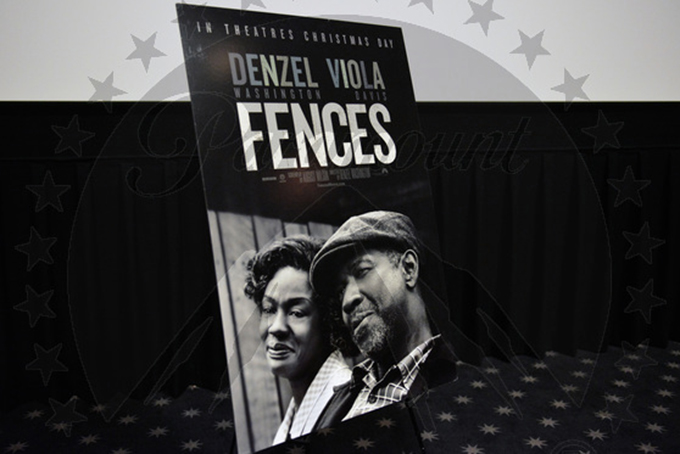 Sign for the Cast & Crew Special Screening of the Paramount Pictures title "FENCES" at Southside Works Cinema on December 20, 2016 in Pittsburgh, Pennsylvania. (Photo by Duane Prokop/Getty Images for Paramount Pictures)
