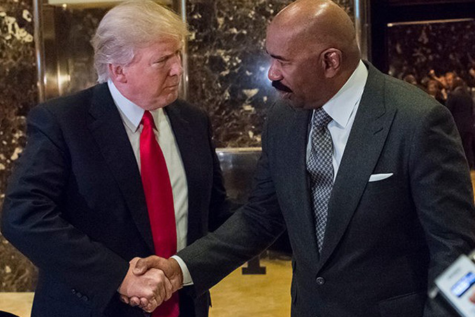 Donald Trump and Steve Harvey (AP Photo/File)