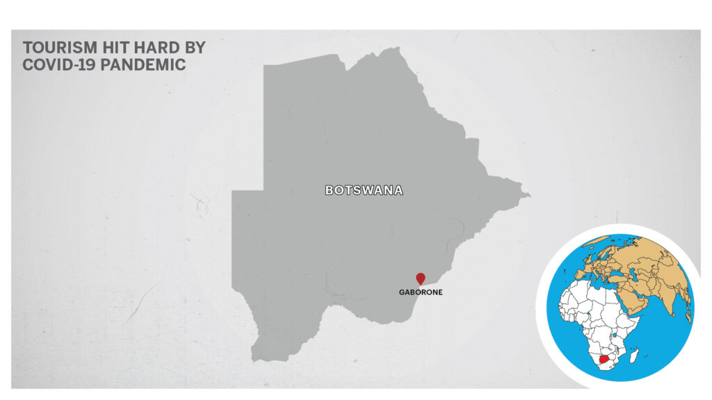 Map of Gaborone, Botswana.